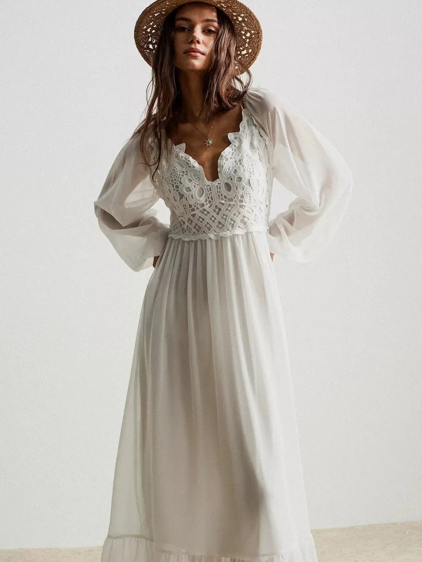 Boho Chic Crochet Lace Maxi Dress Simply Love
