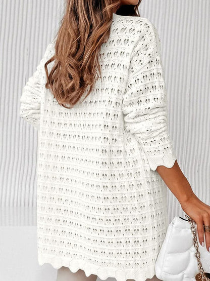 Long Sleeve Openwork Cardigan.