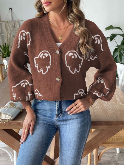 Cozy v-neck cardigan - 100% polyester