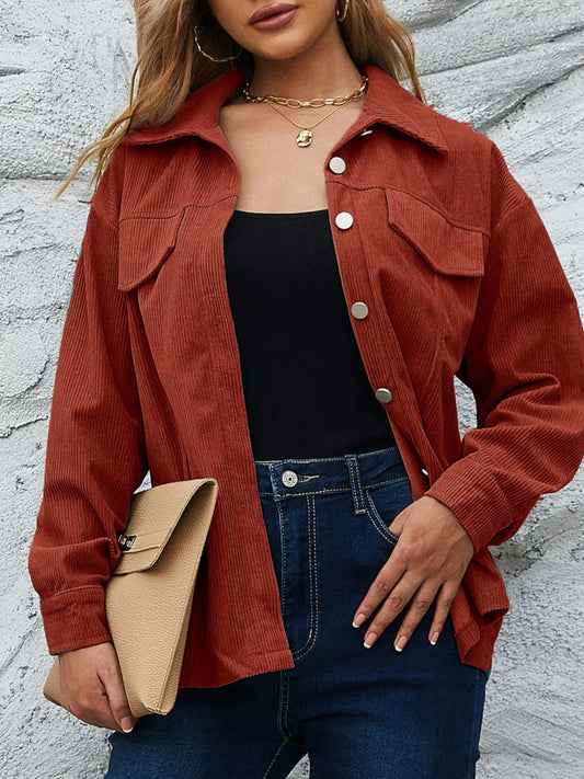 Casual Corduroy Button-Down Jacket Simply Love