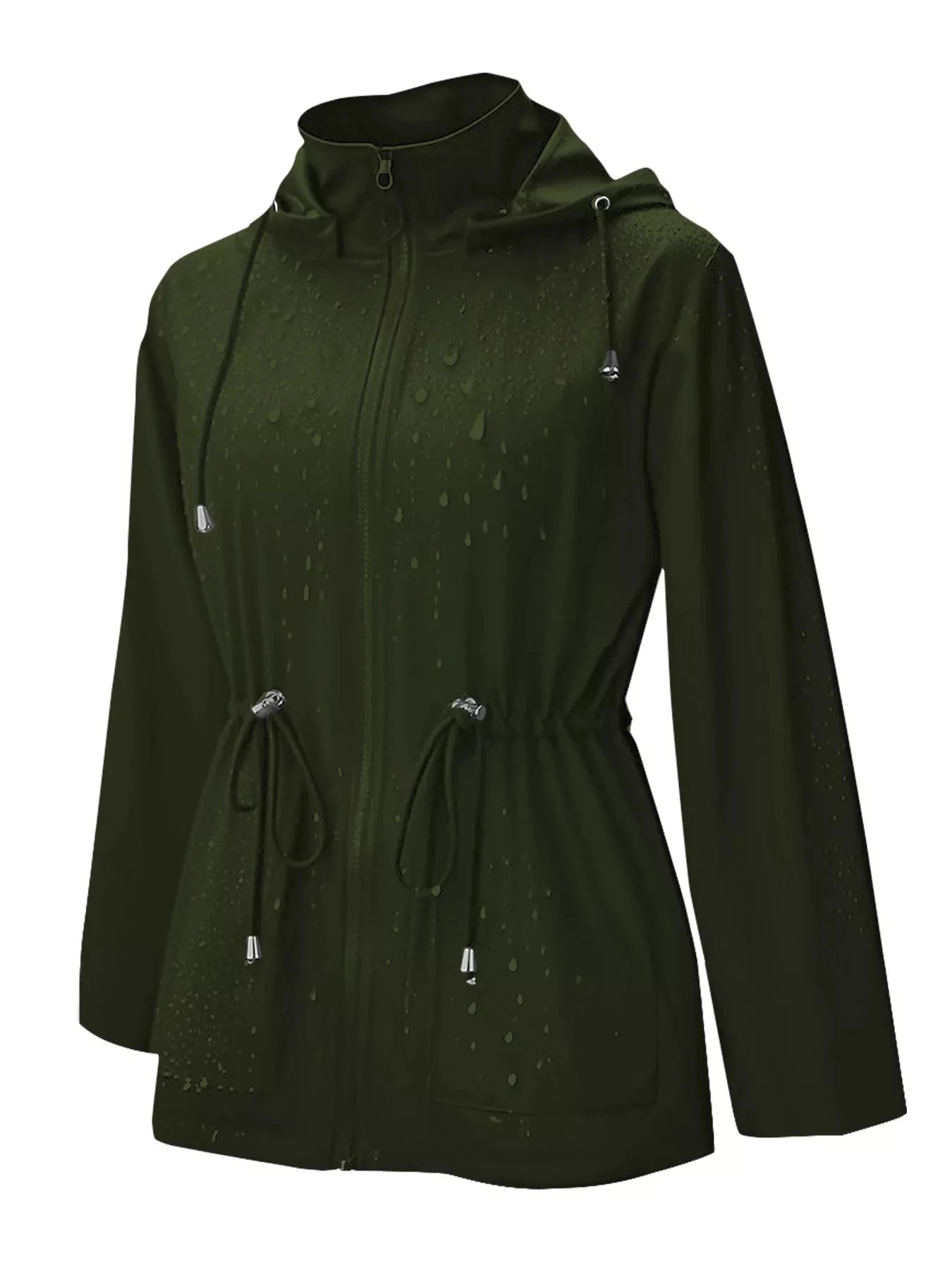 Zip Up Waterproof Hooded Outerwear With Pockets And Drawstring Simply Love