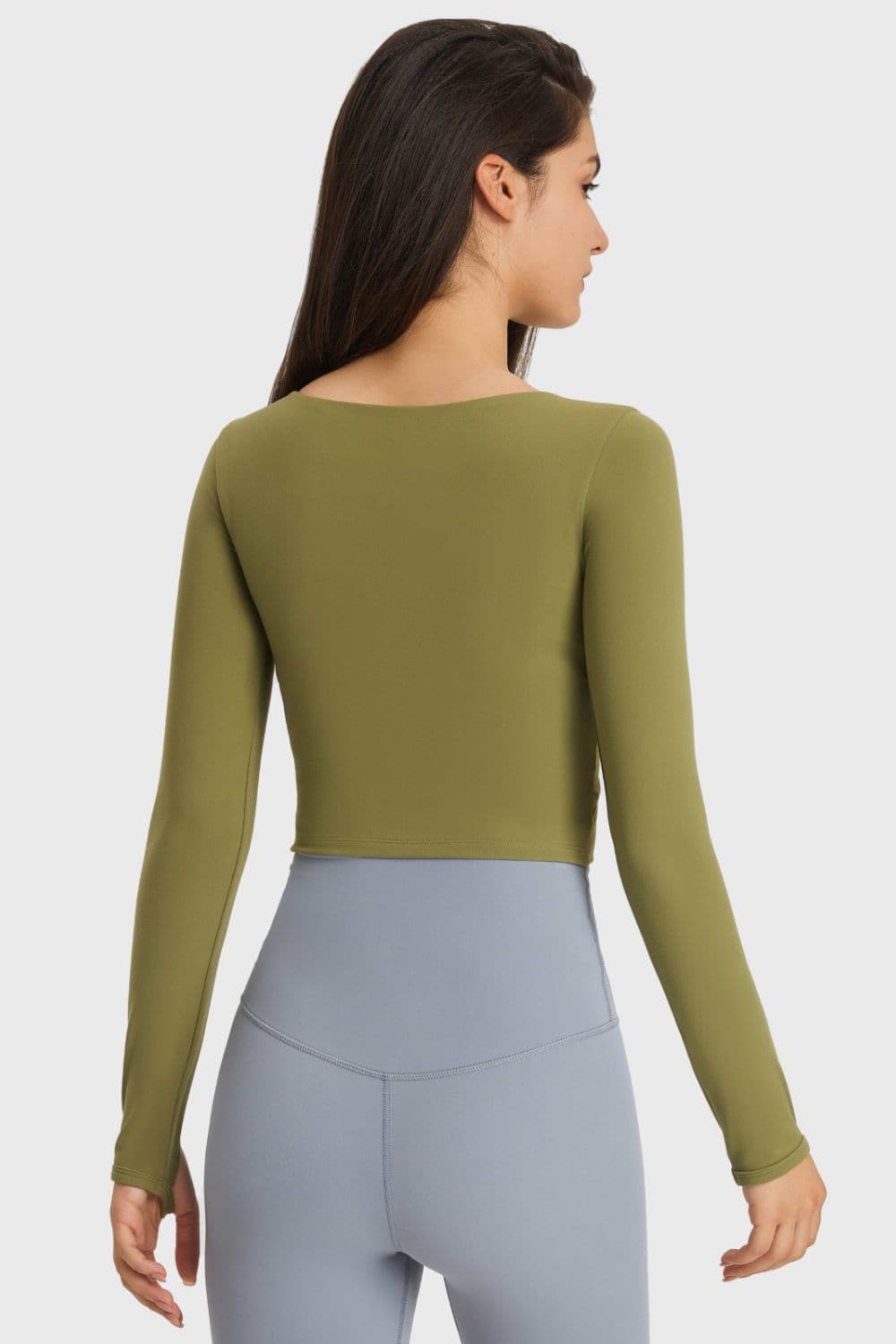 Cutout Long Sleeve Cropped Sports Top.