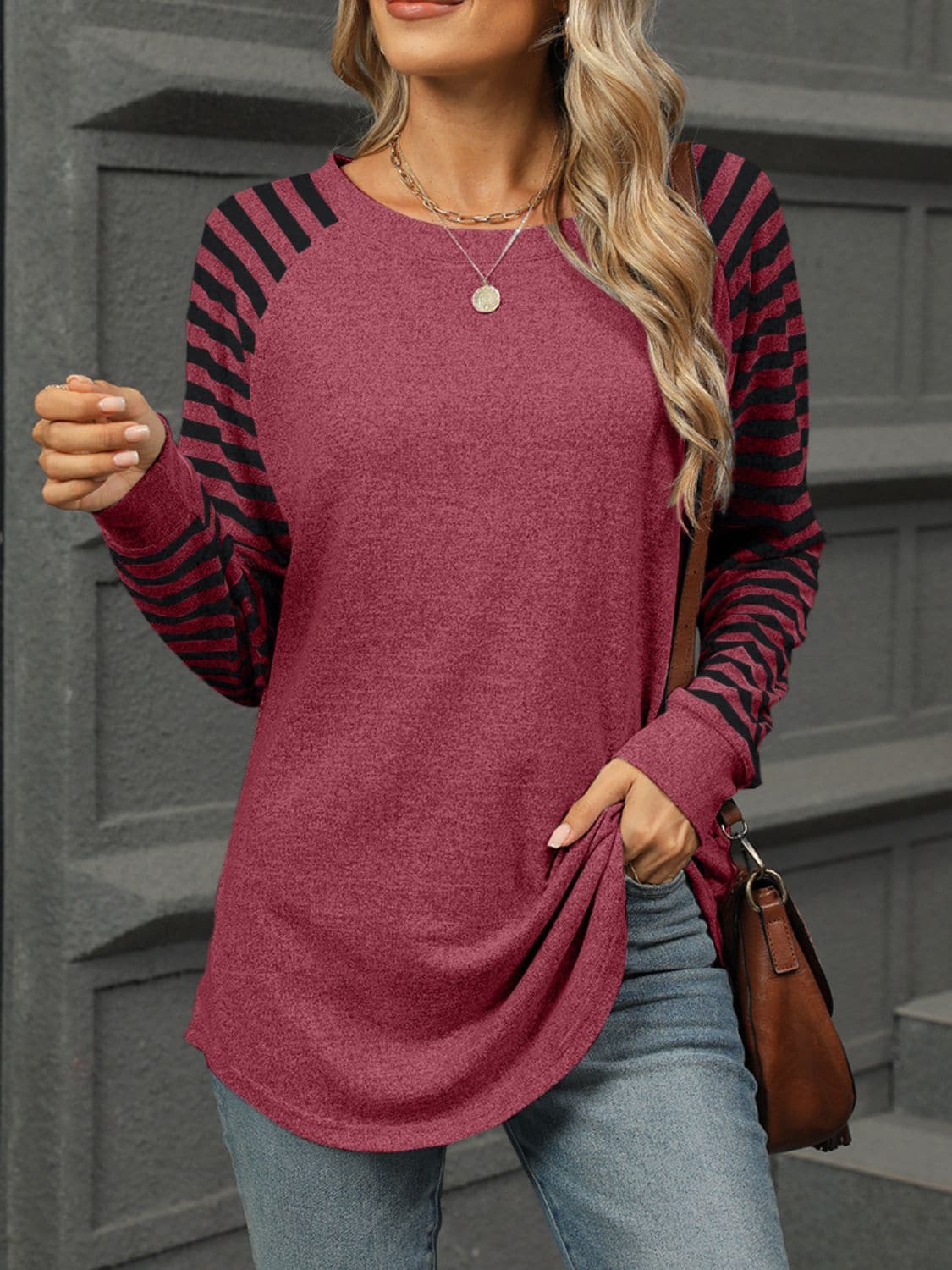 Chic striped long sleeve t-shirt