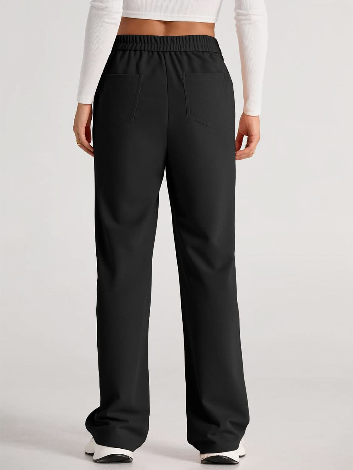 High Rise Wide Leg Trousers with Pockets