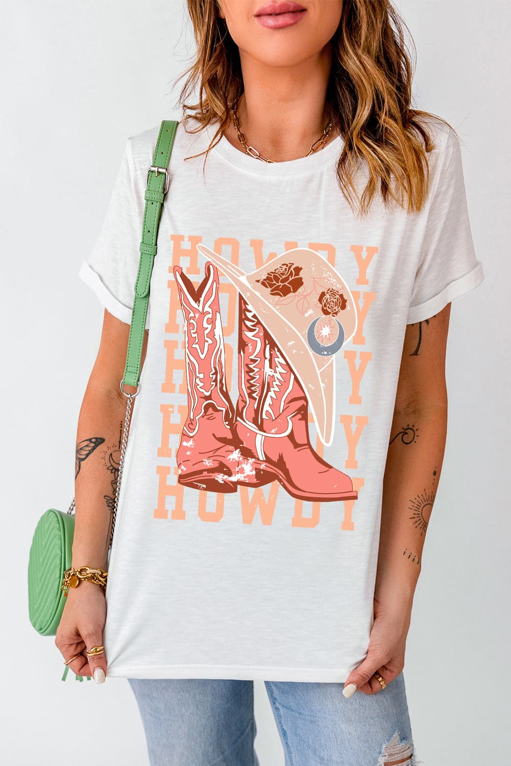 Graphic Round Neck Short Sleeve T-Shirt.