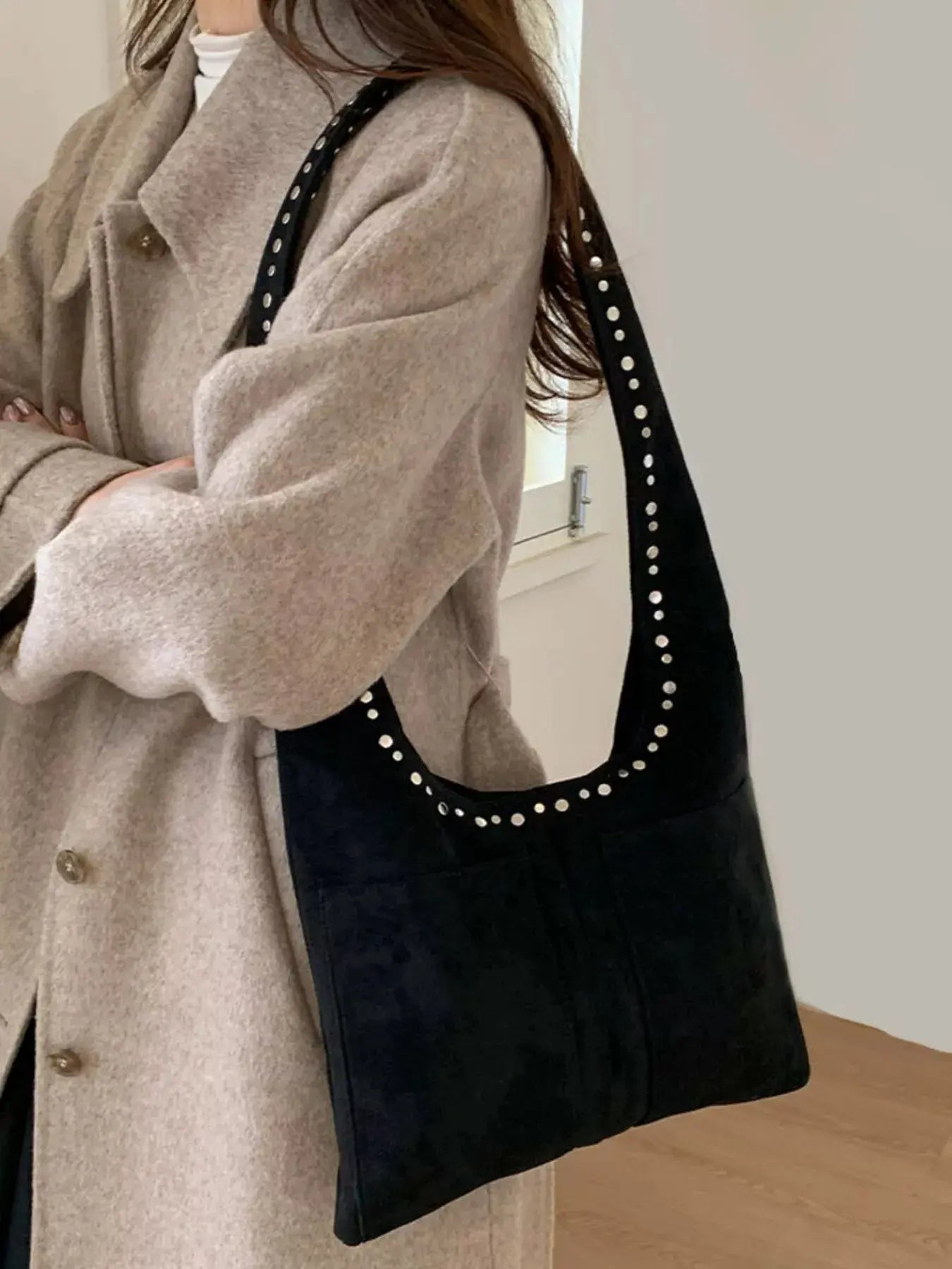 Studded Suede Shoulder Bag Simply Love