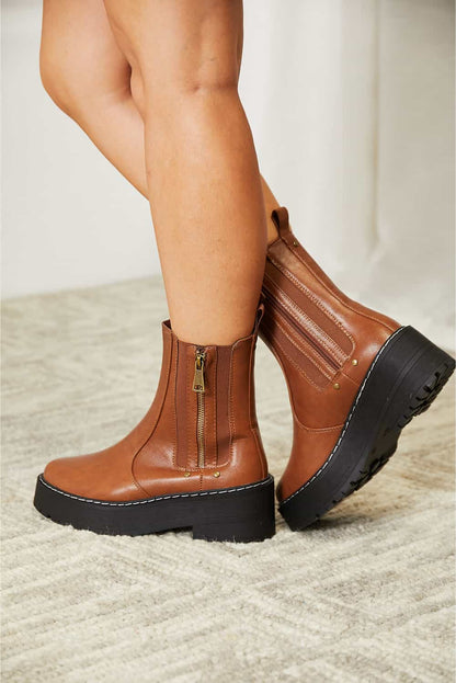 Forever Link Side Zip Platform Boots.