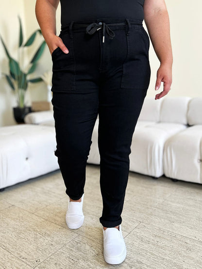 Judy Blue Full Size High Waist Double Roll Cuff Jeans.