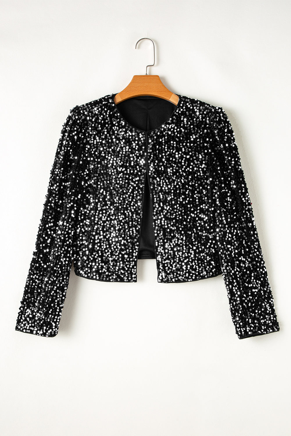 Black Sequin Cropped Jacket