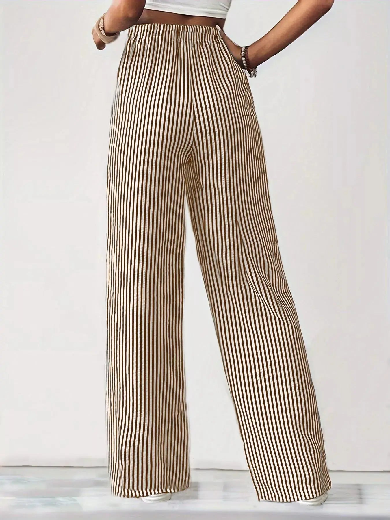 Striped High-Waisted Wide Leg Pants Simply Love