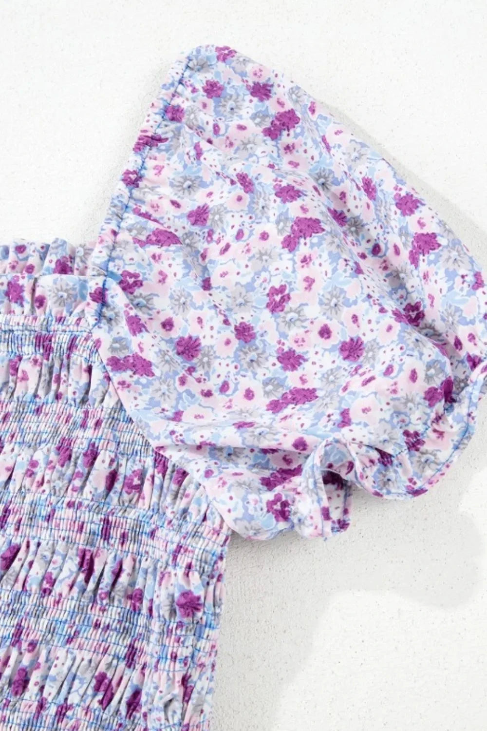 Tiered Floral Shirred High Waist Maxi Dress Simply Love