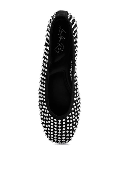 Rhinestone mesh ballerinas for chic comfort