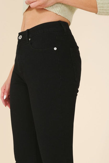 Sleek black stretch denim skinny jeans