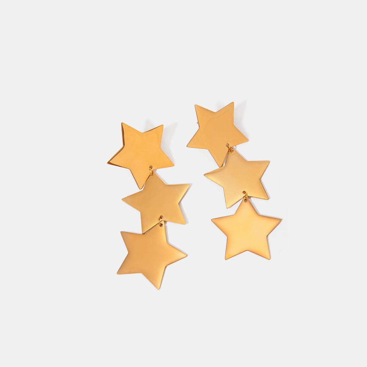 Elegant 18K gold-plated star earrings in stainless steel