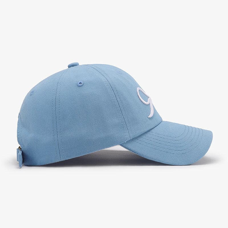 Bow Embroidered Cotton Baseball Cap.