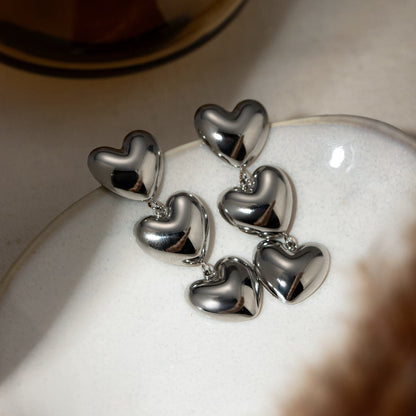 Stainless Steel Heart Earrings.