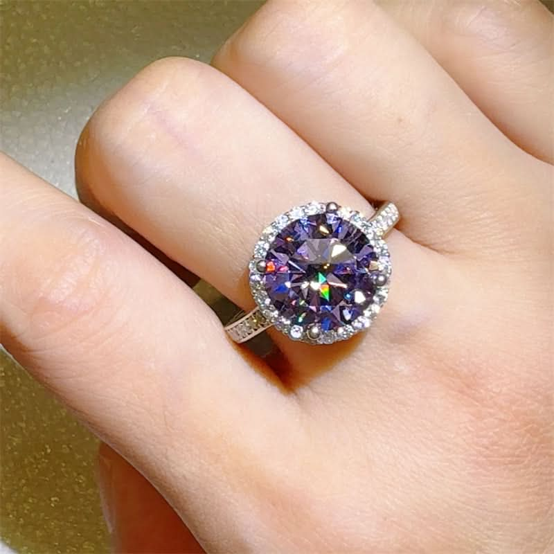 Elegant 3 Carat Moissanite and Zircon Sterling Silver Engagement Ring