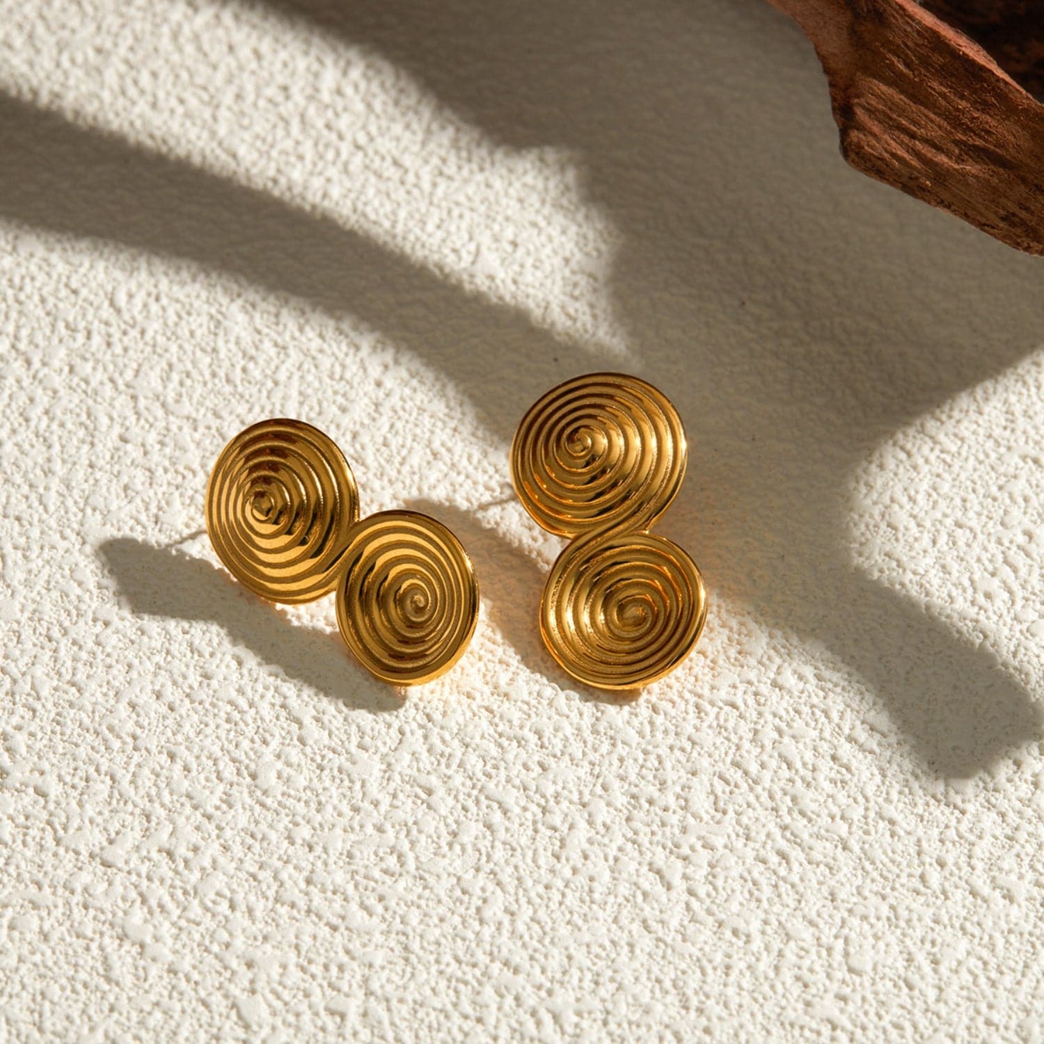 18K Gold-Plated Stainless Steel Earrings.