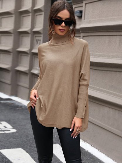 Turtleneck Raglan Sleeve Sweater.