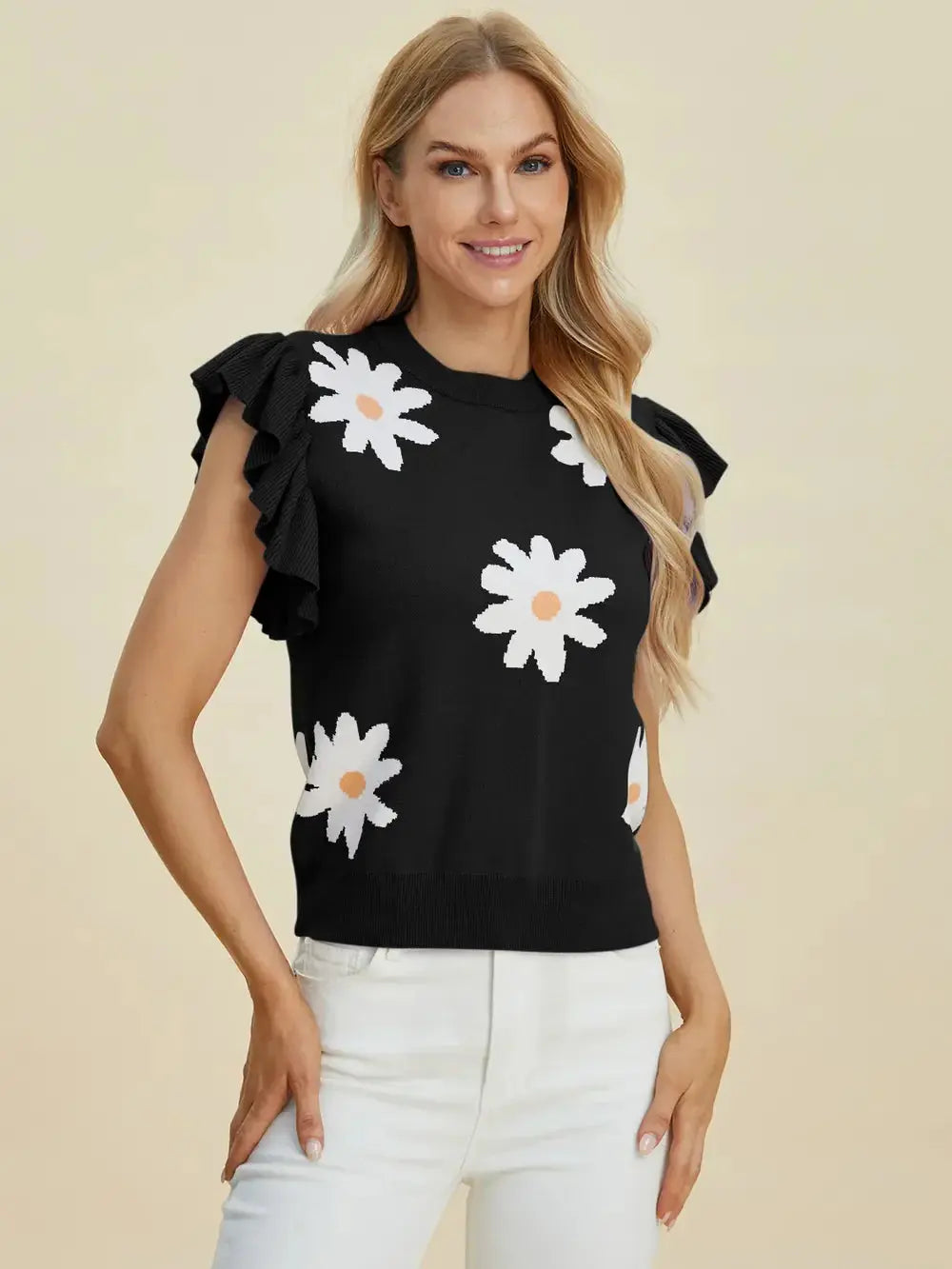 Double Take: Ruffled Flower Sweater - Love Salve