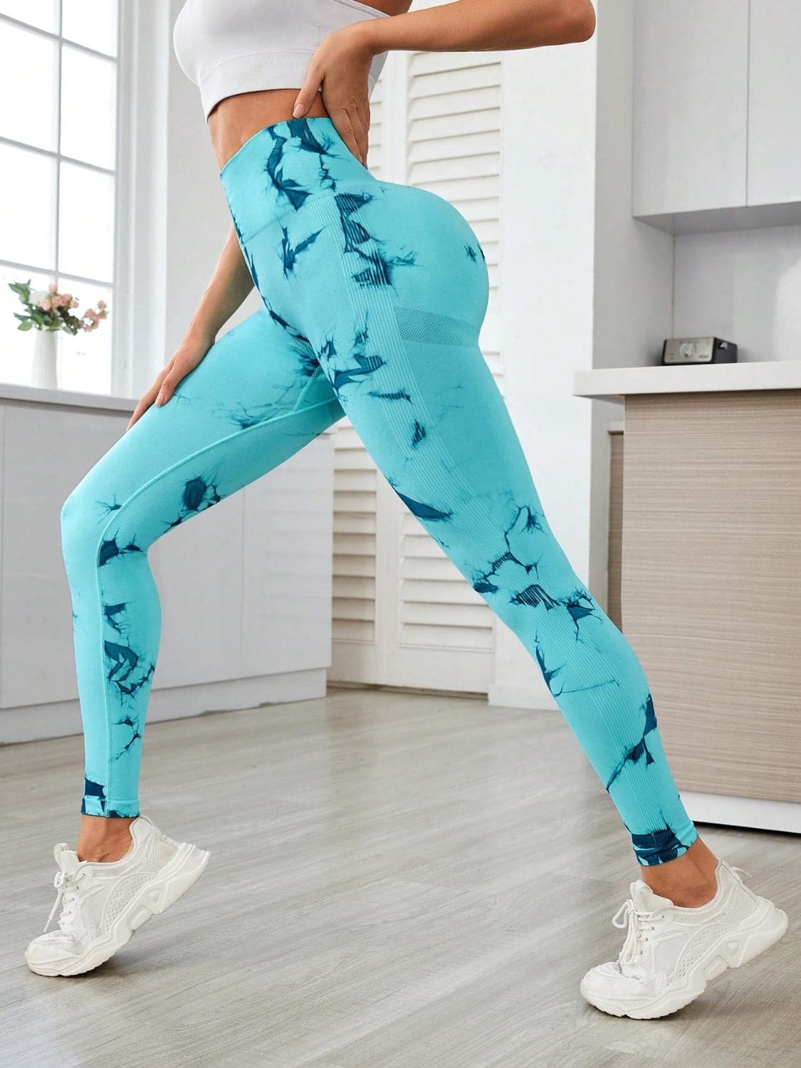 Printed High Waist Active Leggings.