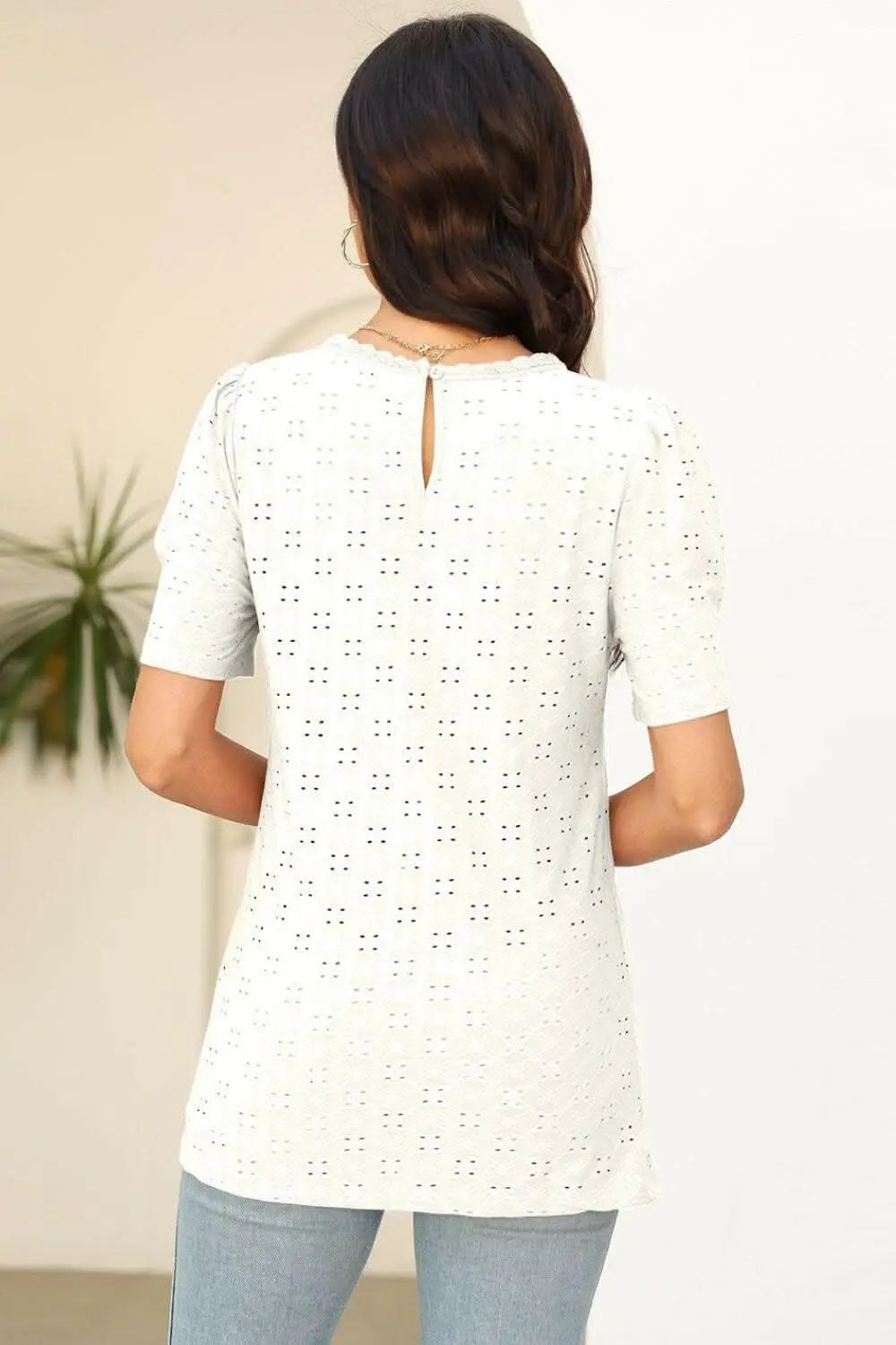 Elegant Eyelet T-Shirt - Comfort & Style - Love Salve 
