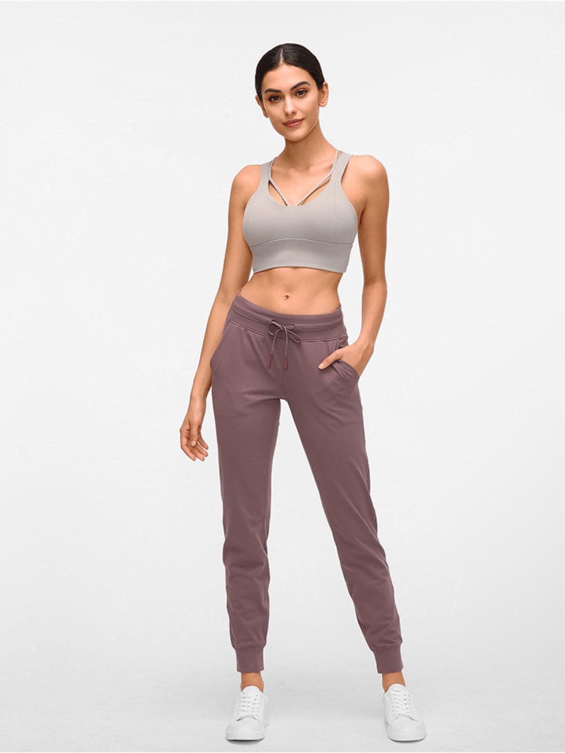 Double Take Tied Joggers with Pockets.