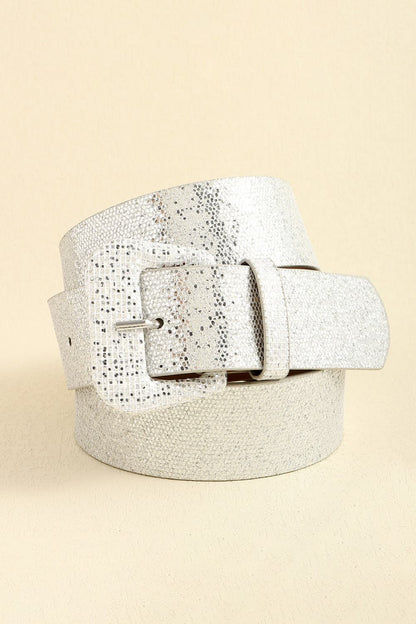 Glitter PU Leather Belt.