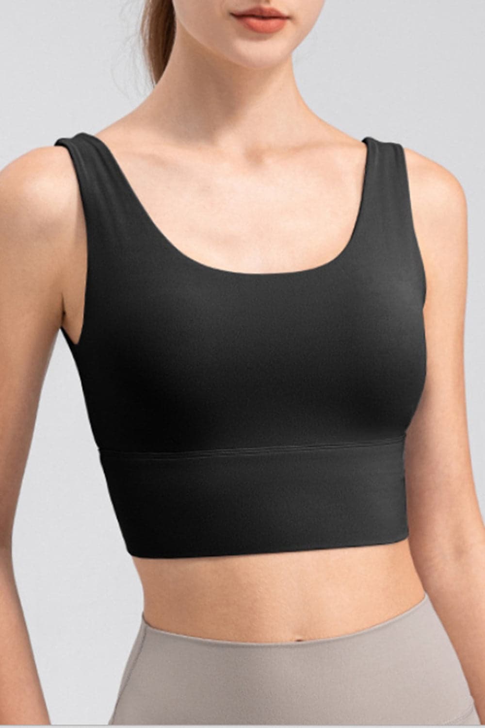 Scoop Neck Wide Strap Active Tank.