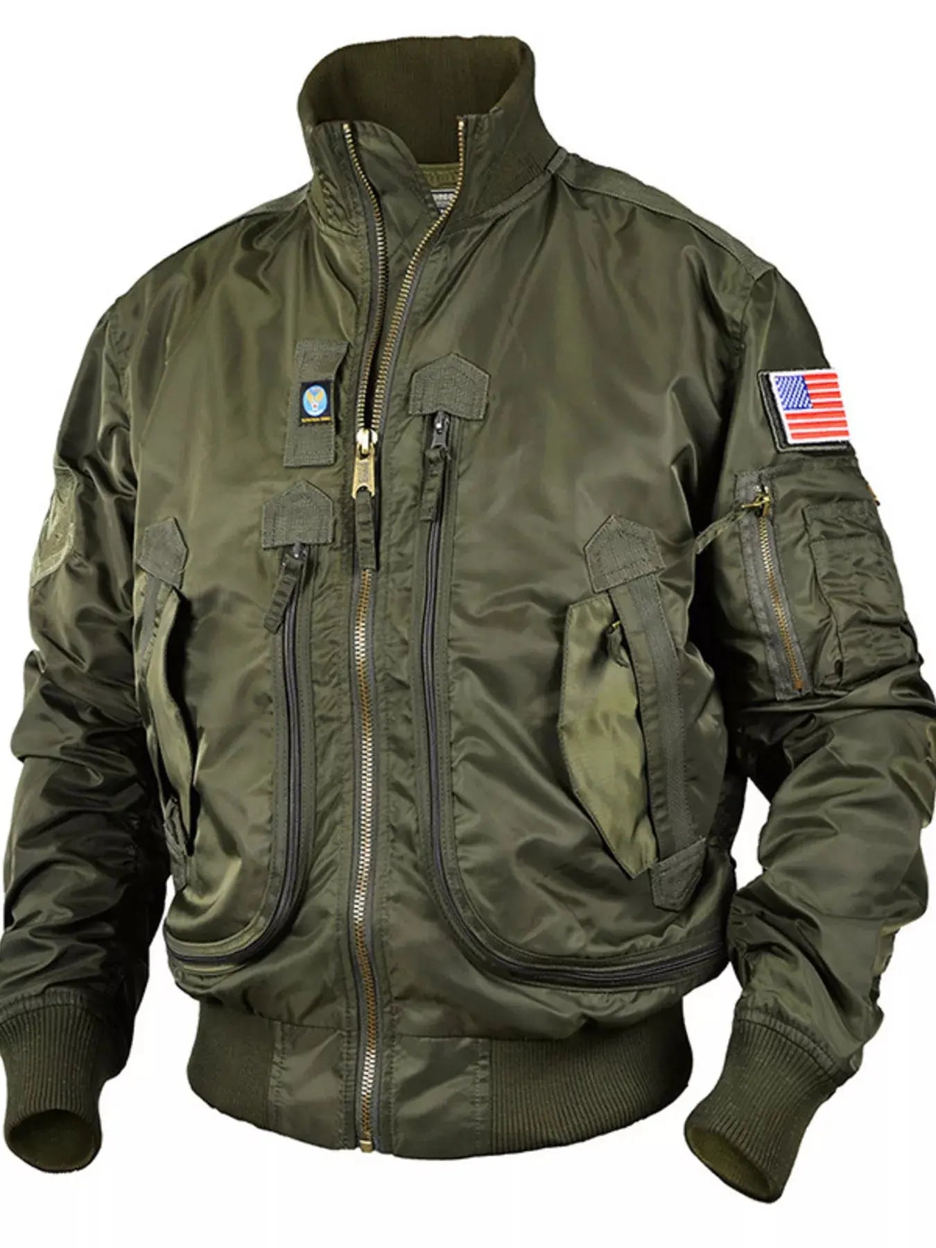 Men's Plus Size Zip Up Bomber Jacket with Multiple Pockets Simply Love