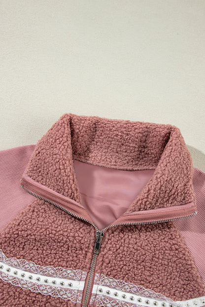 Cozy rose pink sherpa jacket