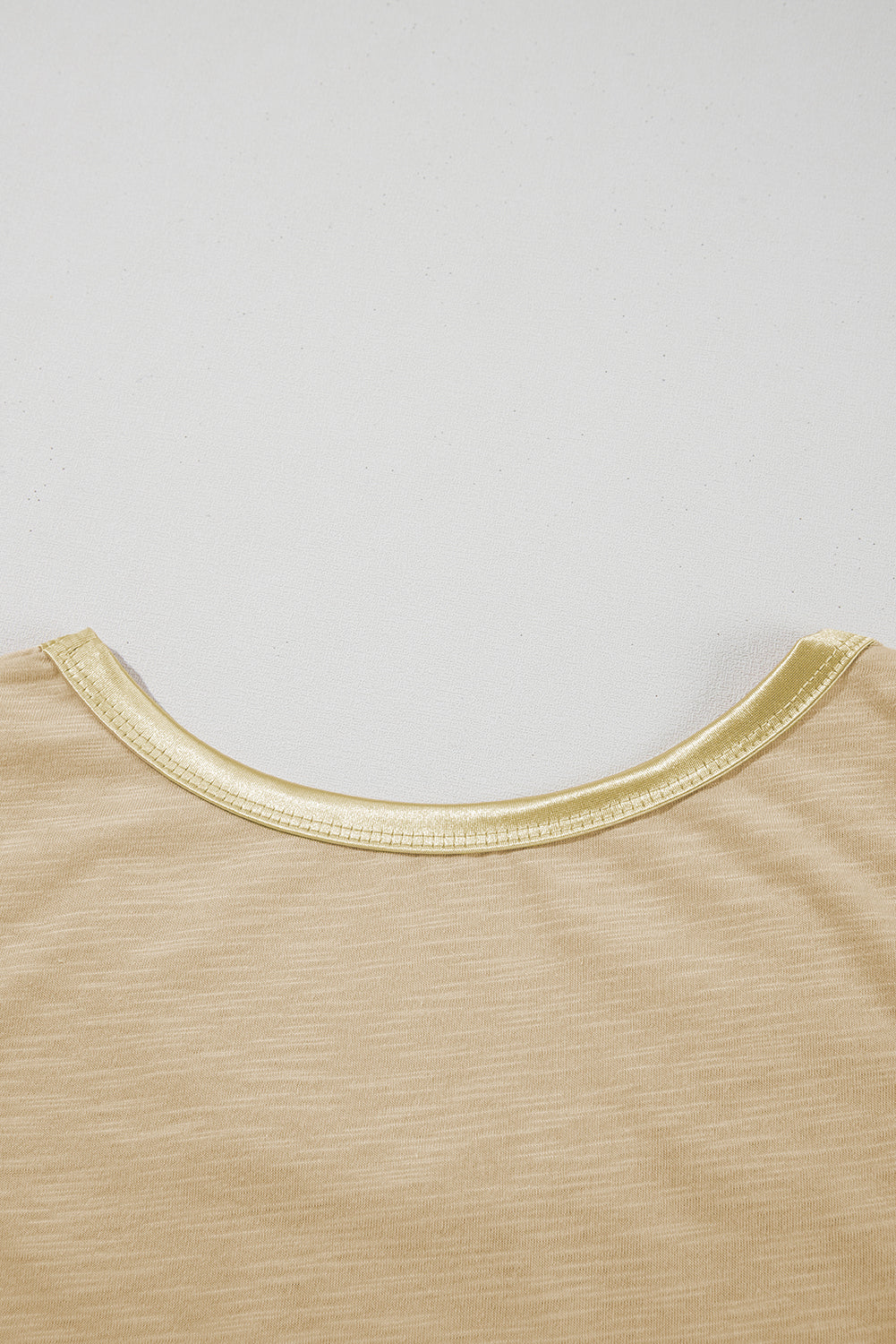 Tan Metallic Sheen Edge Scoop Neck Tank Top