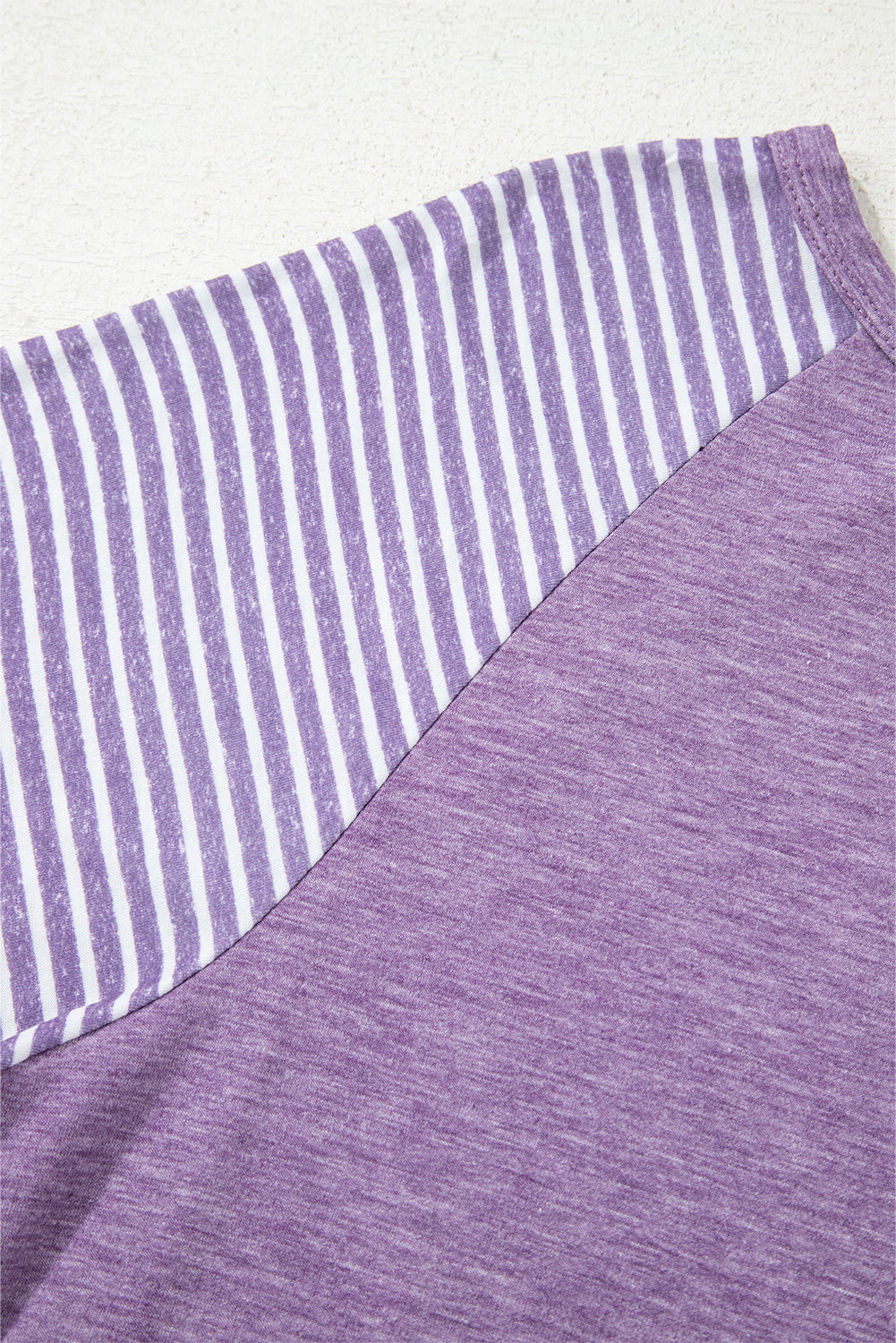 Tillandsia Purple Contrast Print Striped Raglan Long Sleeve