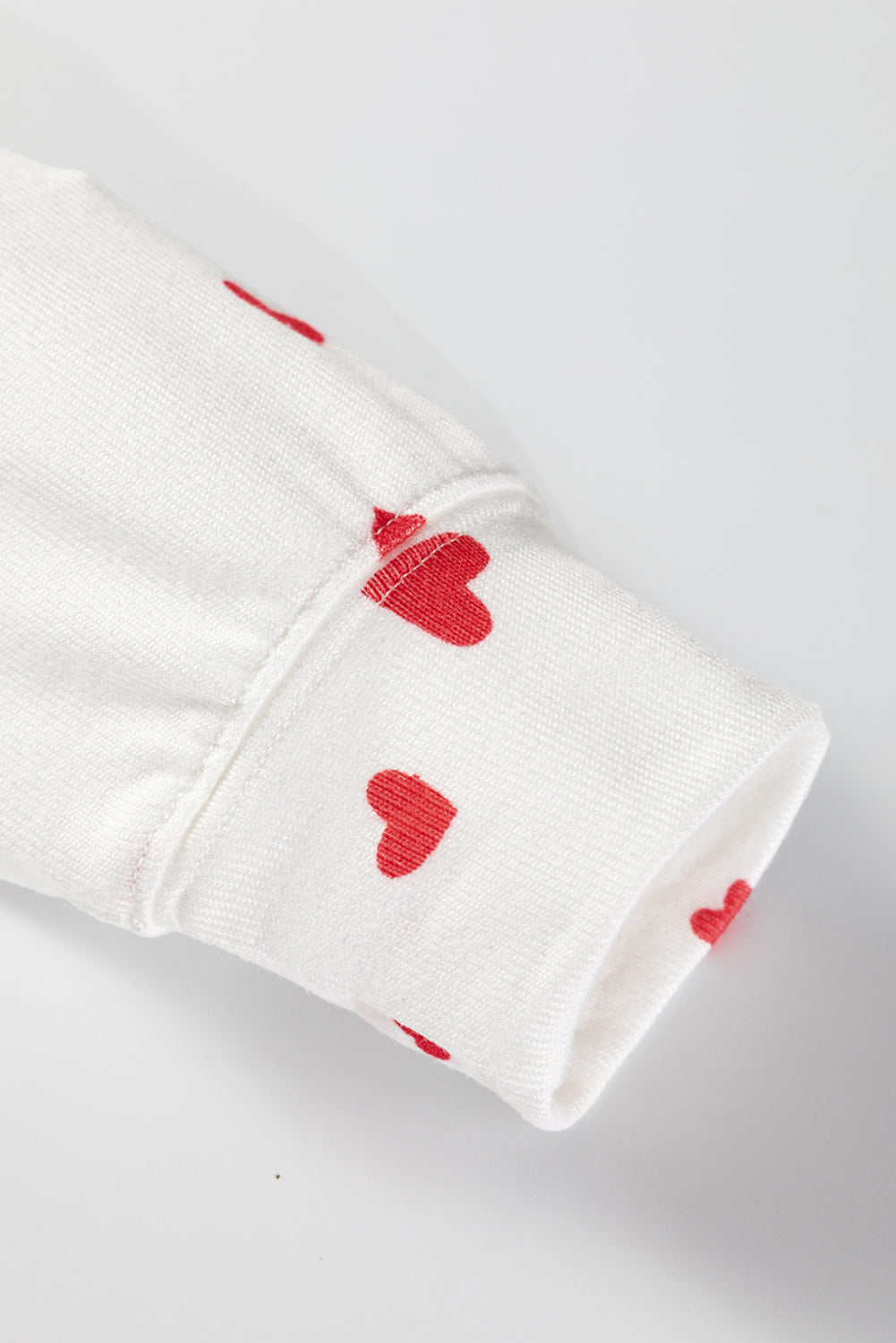 Fiery Red Tiny Hearts Printed Long Sleeve Top And Drawstring Lounge Pants Set Dear-Lover Dropshipping