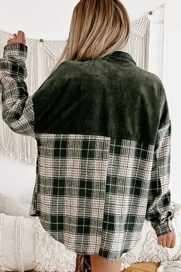 Plaid Button Up Long Sleeve Jacket.