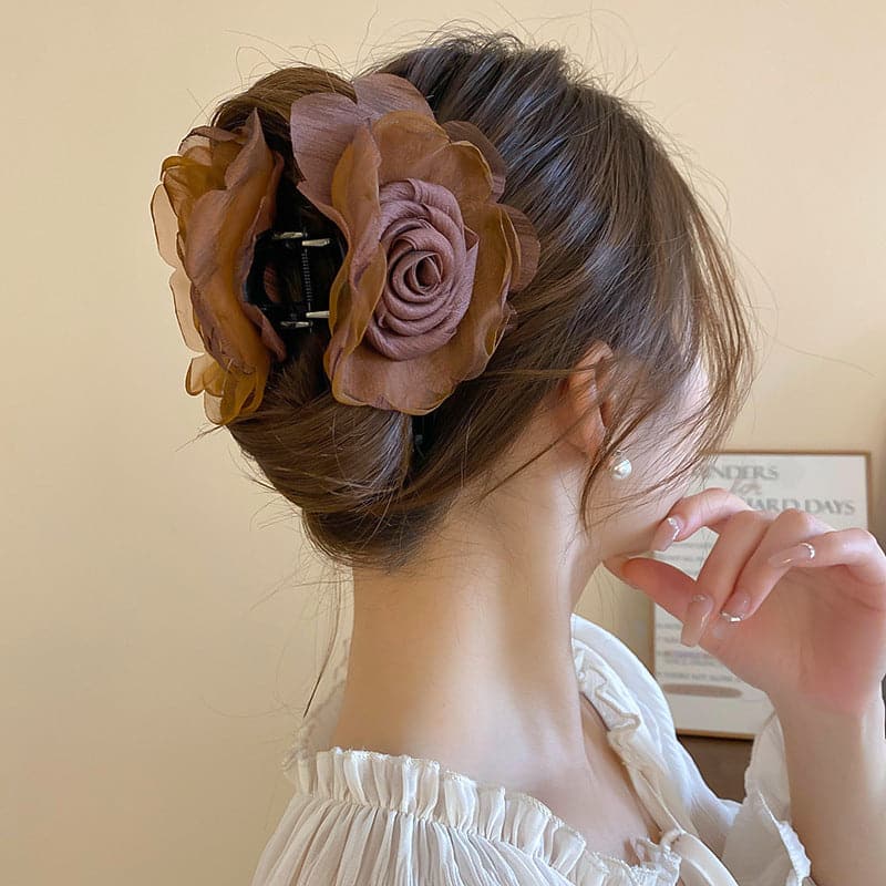 Flower Acrylic Hair Claw Clip.