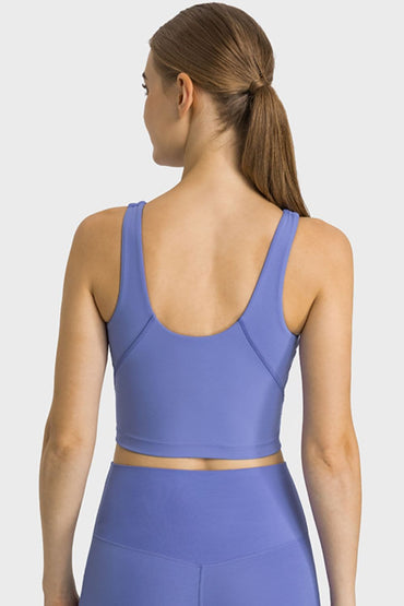 Feel Like Skin Highly Stretchy Cropped Sports Tank.