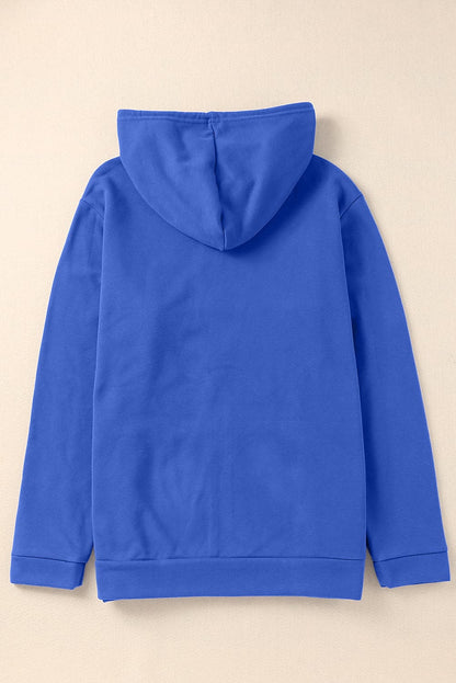 Plus Size Zip Up Hooded Jacket with Pocket.