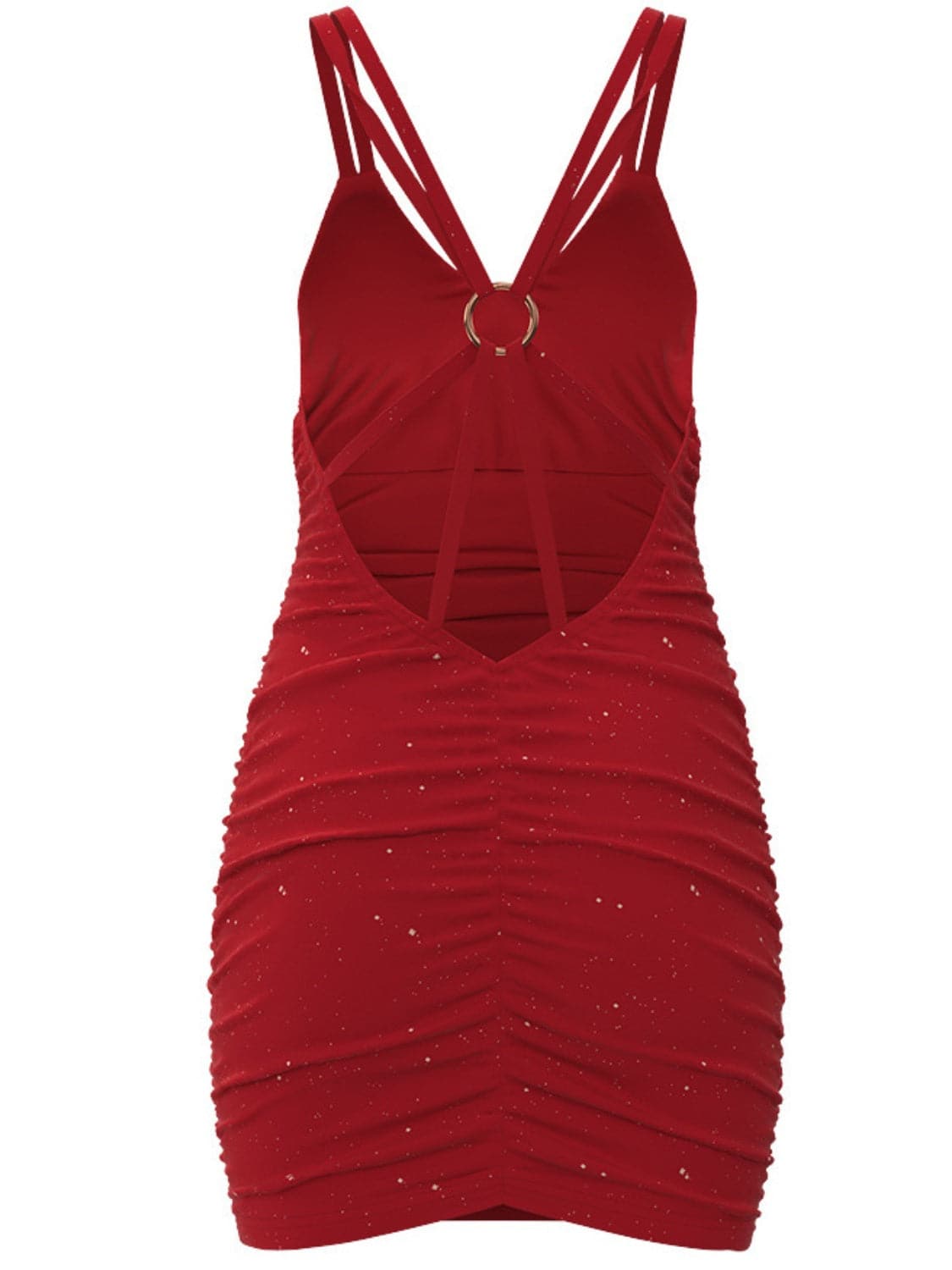 Glitter Double Spaghetti Straps Mini Dress.