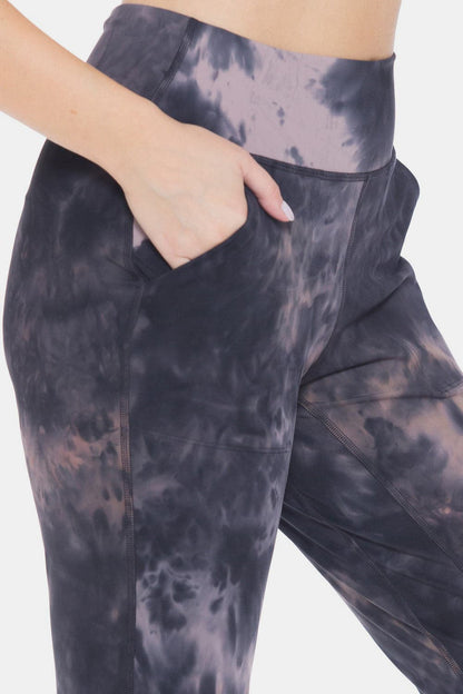 Leggings Depot Tie-Dye High Waist Cropped Leggings.