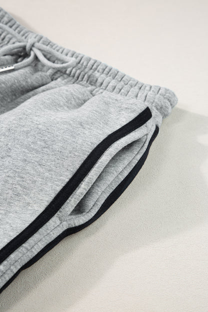 Light grey side stripe activewear set