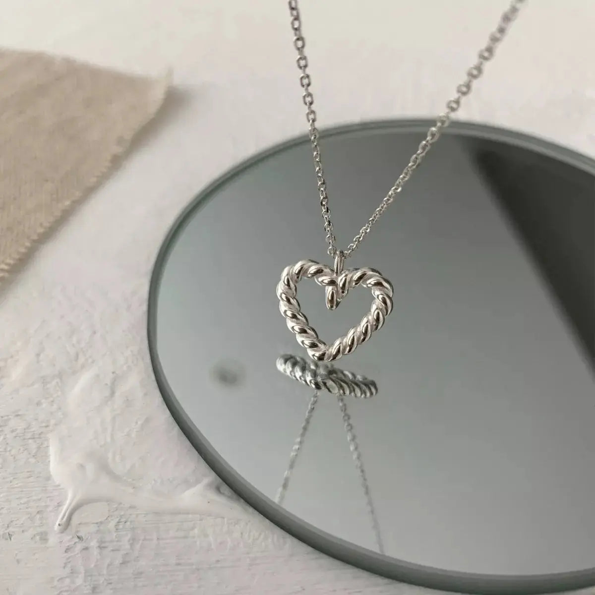 925 Sterling Silver Heart Necklace Simply Love