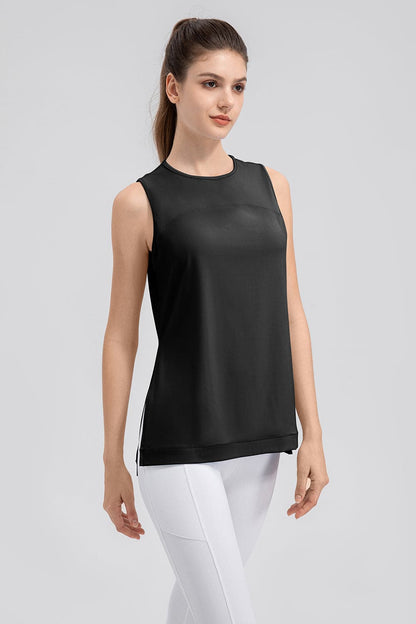 Slit Round Neck Tank.