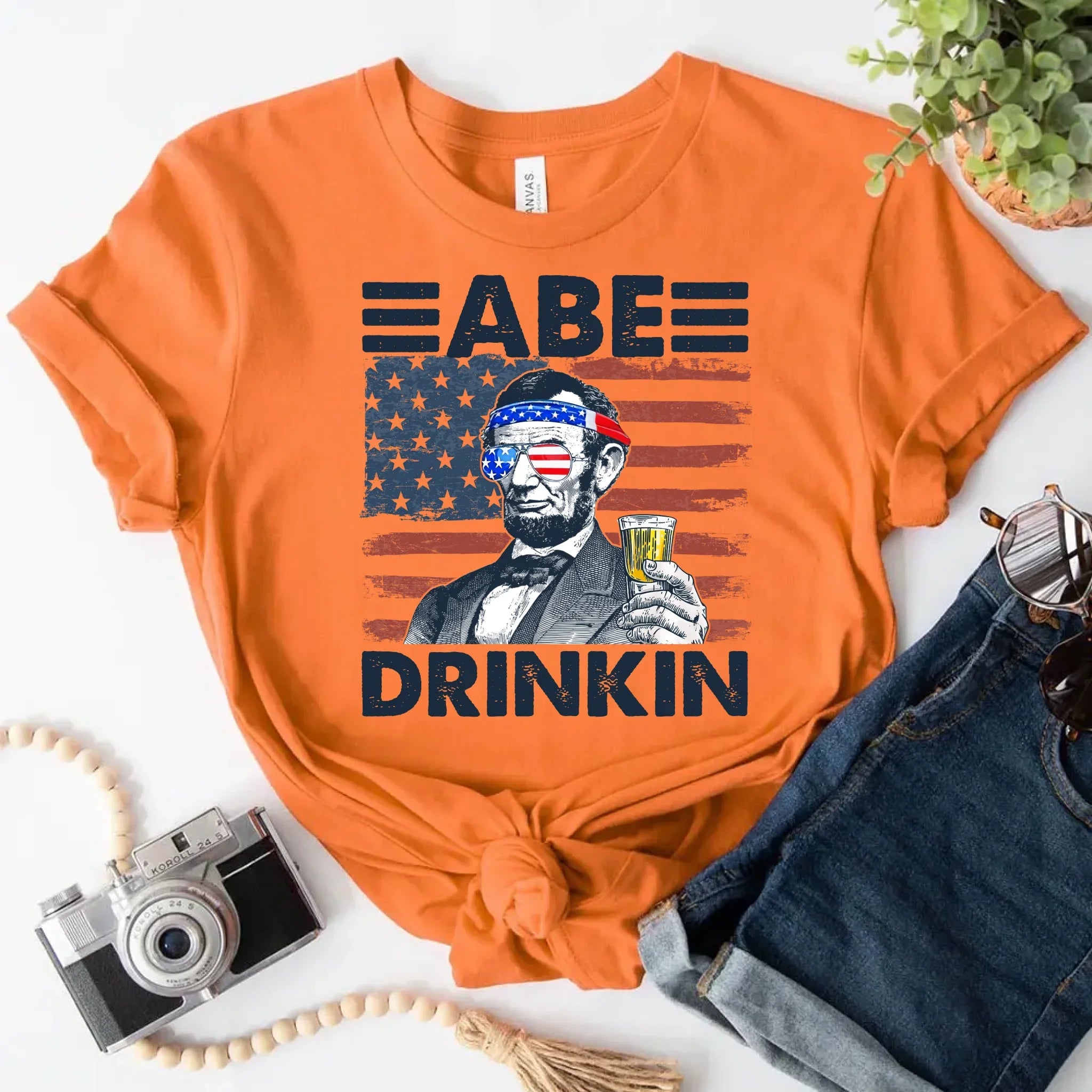 Abe Drinkin 4th of July Shirt – Abraham Lincoln Patriotic Drinking Tee - Product image 10 T-Shirt by Adorb.co