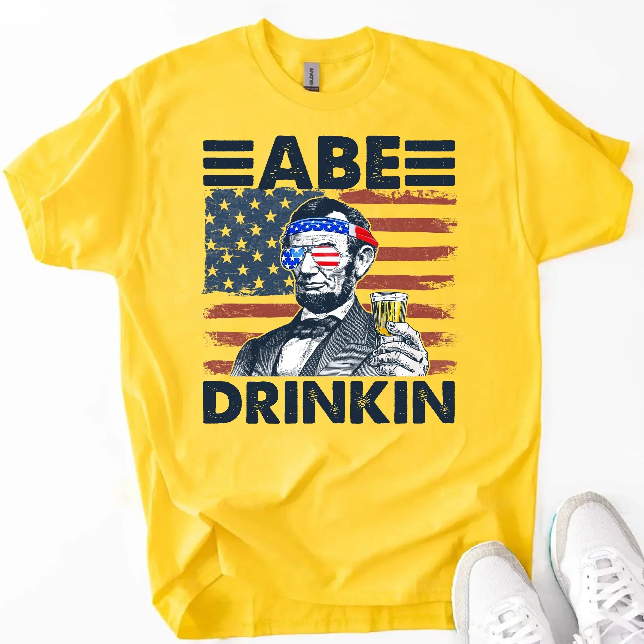 Abe Drinkin 4th of July Shirt – Abraham Lincoln Patriotic Drinking Tee - Product image 11 T-Shirt by Adorb.co