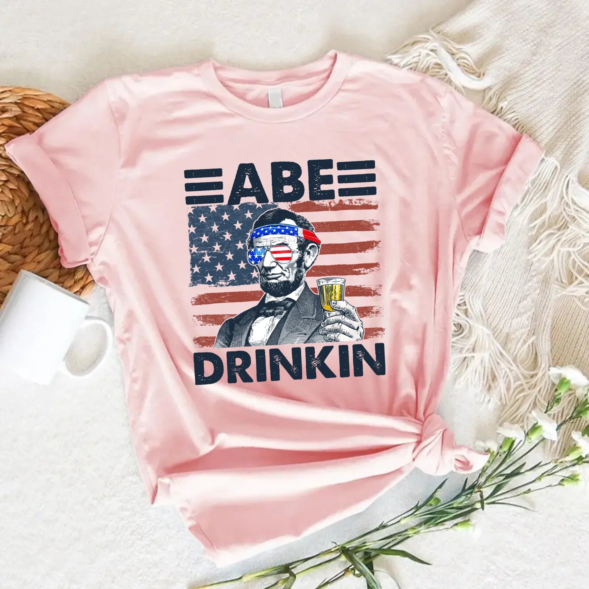 Abe Drinkin 4th of July Shirt – Abraham Lincoln Patriotic Drinking Tee - Product image 6 T-Shirt by Adorb.co