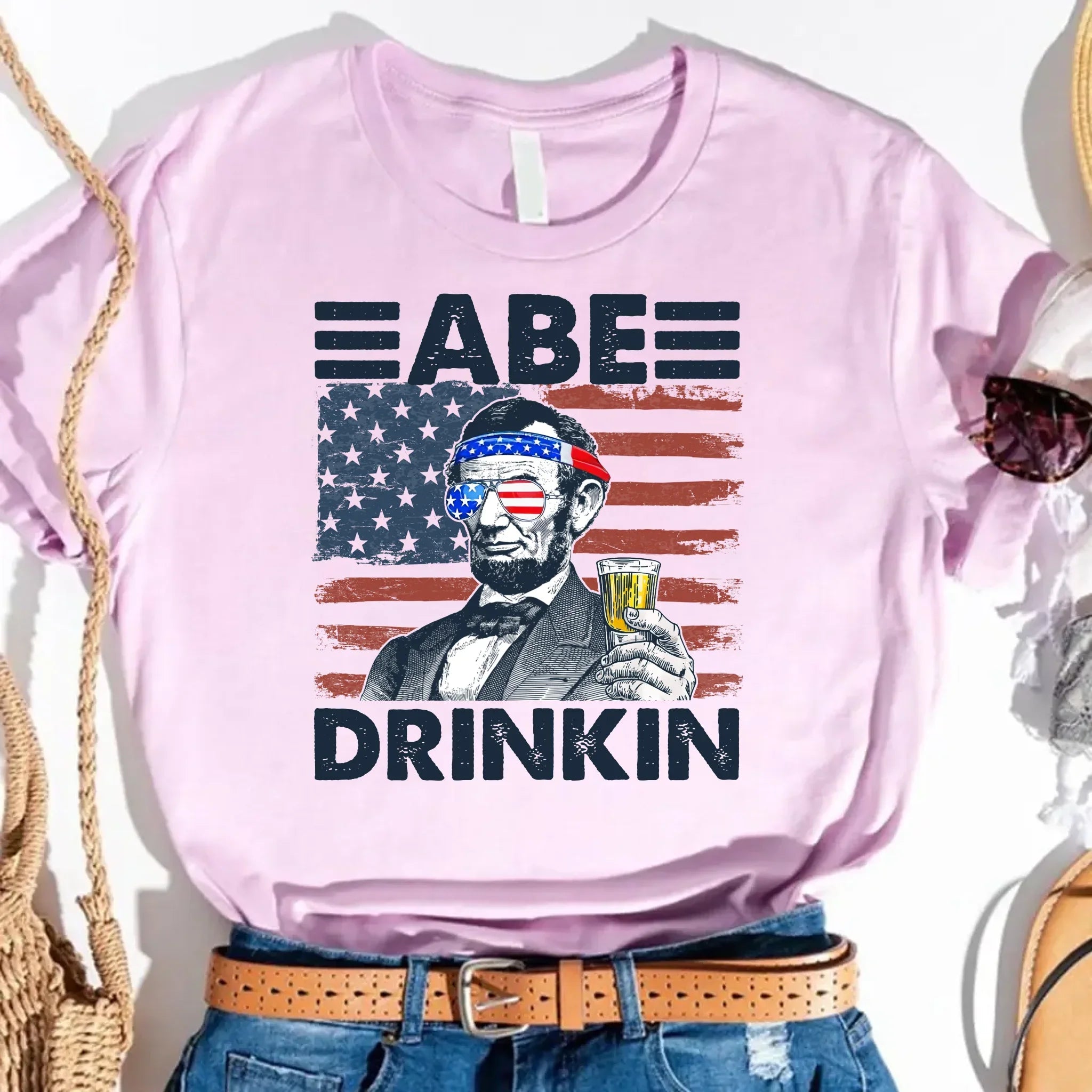 Abe Drinkin 4th of July Shirt – Abraham Lincoln Patriotic Drinking Tee - Product image 7 T-Shirt by Adorb.co