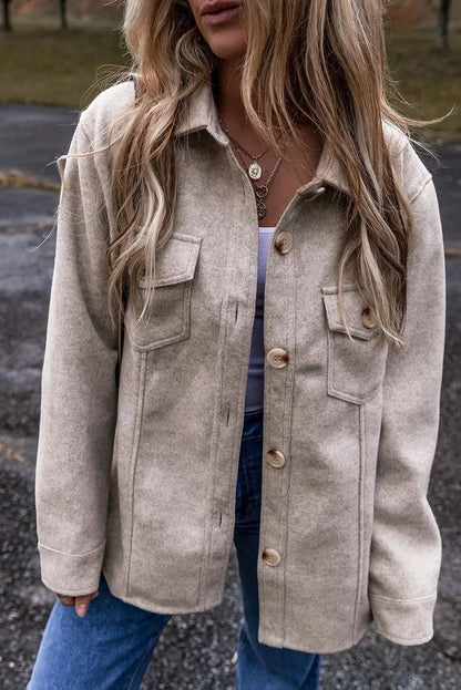 Stylish long sleeve collared jacket