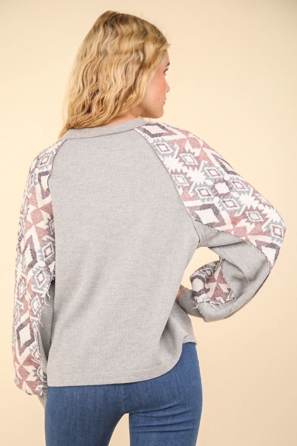 Very J printed knit top - long sleeve