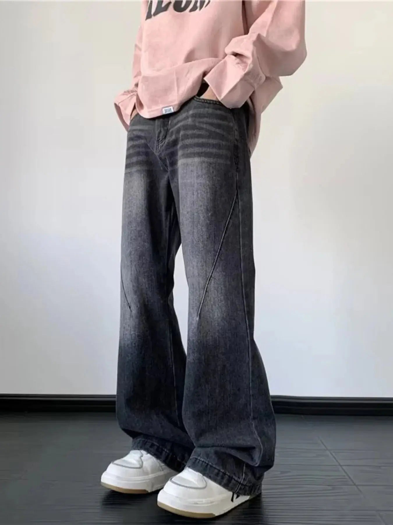 Men's Full Size Vintage Wash Wide Leg Jeans Plus Size Simply Love